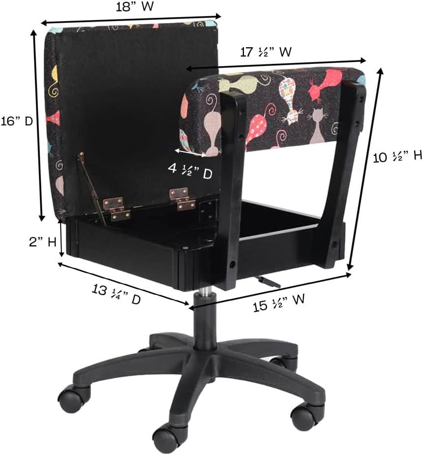 Arrow Sewing HCAT Hydraulic Sewing Craft Chair Black Cat